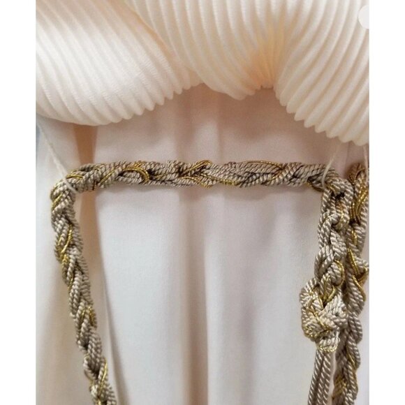 Grecian Goddess Cream Jumpsuit Sz 7/8 True Vtg 1970s 70s Costume Event Boho - Picture 3 of 7